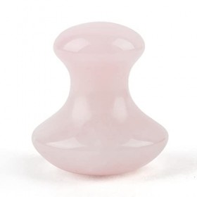 Masseur Visage Quartz Rose, Champi Gua Sha Quartz Rose Champignon en Pierre Naturelle, Masseur Jade Anti-Age, Réduit les ridu