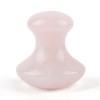 Masseur Visage Quartz Rose, Champi Gua Sha Quartz Rose Champignon en Pierre Naturelle, Masseur Jade Anti-Age, Réduit les ridu