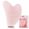 Gua Sha - Gua Sha Visage & Corps - Quartz Rose - Anti-âge Naturel pour Traitement des Poches des Yeux/Resserrement de la Peau