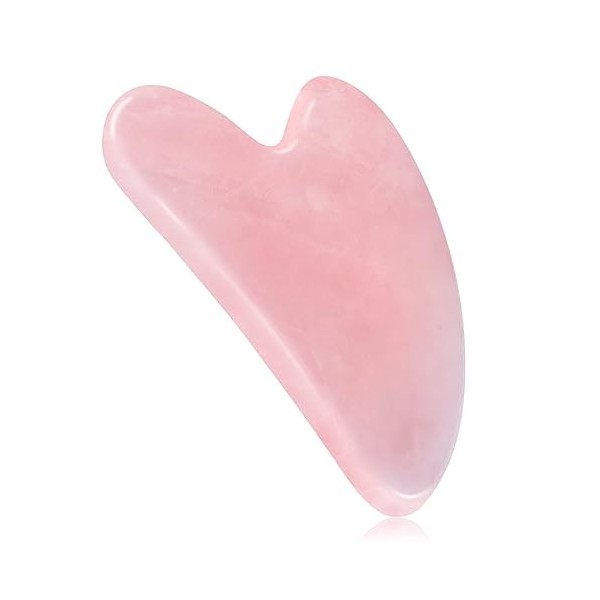 Gua Sha Visage Jade Massage Pierre, Gua Sha Quartz Rose Jade Outil de Massage de Grattage, Utilisées pour le visage, les yeux