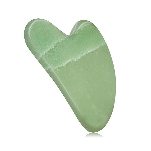 Gua Sha Visage Jade Massage Pierre, Gua Sha Quartz Rose Jade Outil de Massage de Grattage, Utilisées pour le visage, les yeux