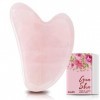 Gua Sha - Gua Sha Visage & Corps - Quartz Rose - Anti-âge Naturel pour Traitement des Poches des Yeux/Resserrement de la Peau