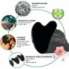 Gua Sha Pierre de Jade Obsidienne noir - Outil de massage pour le visage, les yeux, le cou et le corps - 1 Pierre en Forme de