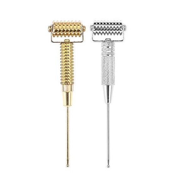 Facial Roller Massager - Acupuncture Points Probe Spring Needle Roller pour Oreille faciale Couleur : Argent 