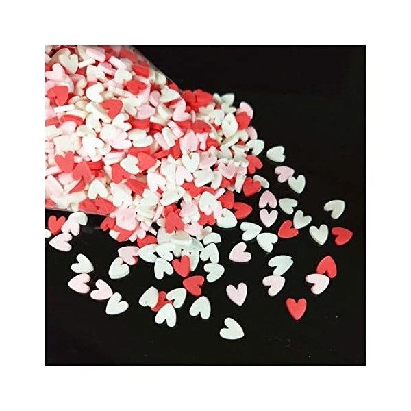 BOSAIYA QR 1000 pcs/lot 5mm polymère Chaud Argile Hot Sprinkles Coeur coloré for DIY Artisanat Minuscule Accessoires Mignons 