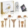 HELTHE Maderothérapie Visage Kit - Pack complet de 7 Masseurs faciaux - Skincare Kit - 3 rouleaux faciaux - Guasha visage - 1