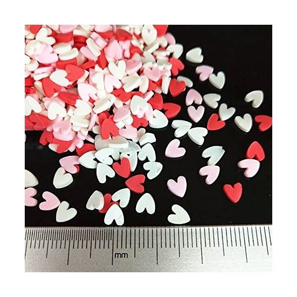 BOSAIYA QR 1000 pcs/lot 5mm polymère Chaud Argile Hot Sprinkles Coeur coloré for DIY Artisanat Minuscule Accessoires Mignons 