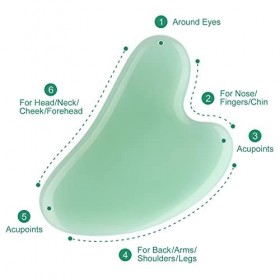 ROSENICE Gua Sha Massage Visage Tool Guasha Jade Beauté Masseur Naturel pour SPA Peau Prendre Soin Du Cou Soulagement De La D