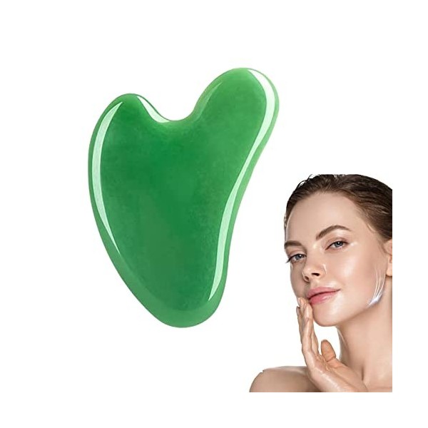 Planche à Gratter En Jade Naturel, gua sha,Gua Sha Visage Jade Massage Pierre,Gua Sha Visage Corps,Gua Sha Visage Guasha pour