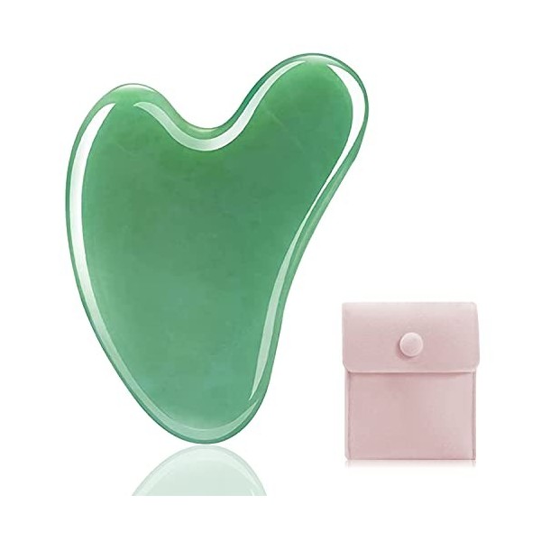 Gua Sha - Outils pour le visage, les yeux, le cou et le corps - Pierres de jade Gua Sha - Pour la thérapie physique et le spa