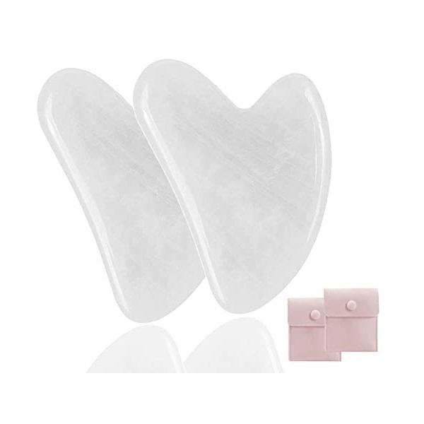 Gua Sha - Outils pour le visage, les yeux, le cou et le corps - Pierres de jade Gua Sha - Pour la thérapie physique et le spa