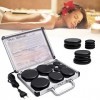 Lot de 9 pierres de lave pour massage, pierres de massage basalte dans un coffret chauffant portable Convient pour les utilis