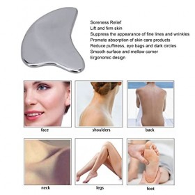 Terahertz Stone Gua Sha Outil de Grattage, Masseur de Drainage Lymphatique de beauté du Visage pour Hommes et Femmes 95 X 61