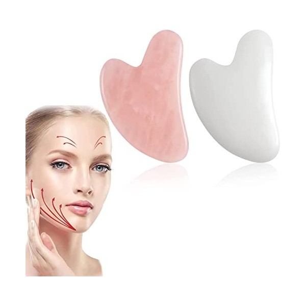 Gua Sha Visage,Outil de massage de grattage Gua Sha,Outil de Massage Facial Gua Sha,Outil de Massage visage,Gua Sha Visage Co