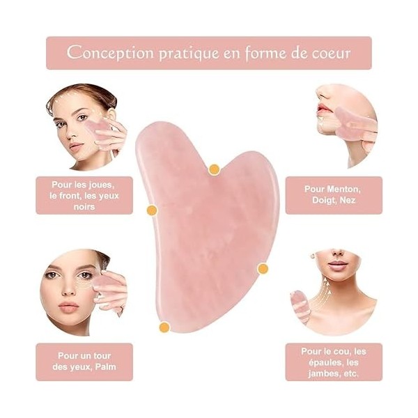 Gua Sha Visage,Outil de massage de grattage Gua Sha,Outil de Massage Facial Gua Sha,Outil de Massage visage,Gua Sha Visage Co