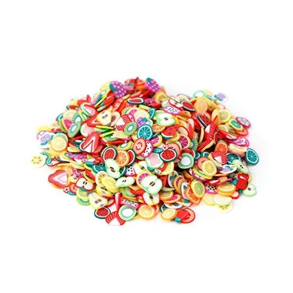 yIFeNG 1000 PCS/Sac 3D Forme De Fourrure De Fruits Polymère Argile DIY Nail Art Astuce Autocollant Décoration