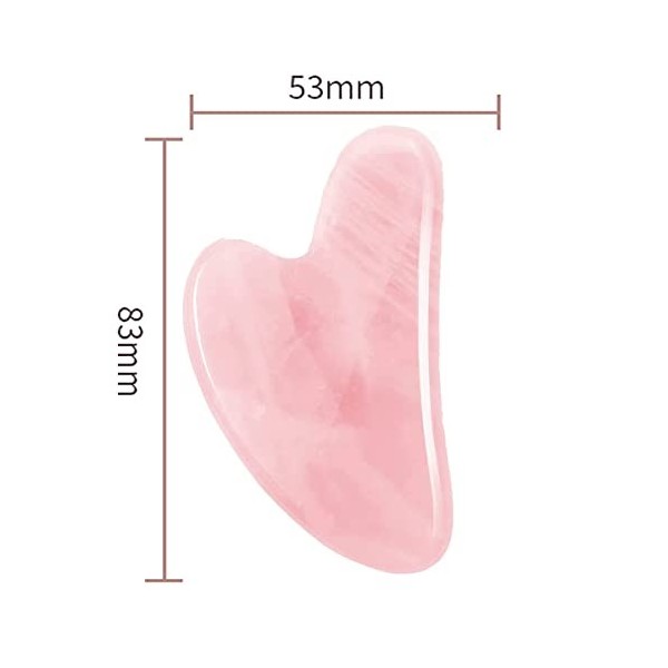 2 Pièces Gua Sha Visage,Gua Sha -Outil de Massage dacupuncture Anti Rides pour le Visage, le Yeux, le Cou Quartz Rose 