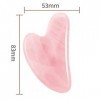 2 Pièces Gua Sha Visage,Gua Sha -Outil de Massage dacupuncture Anti Rides pour le Visage, le Yeux, le Cou Quartz Rose 