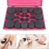 20 Pièces Les pierres de Lave pour un Massage Basalte Kit de Pierres Chaudes avec Boîte Chauffante Hot Stone Massage Chaud po