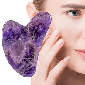 Jiacheng29_ Guasha Stone, Planche De Grattoir De Massage du Visage en Faux Jade De Massage Corporel en Forme De Coeur pour Le