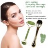 Jade Roller Visage, Rouleau de Jade, Jade Facial Massage,Pour une Belle Désintoxication de la Peau-Masseur Pour les Yeux du C