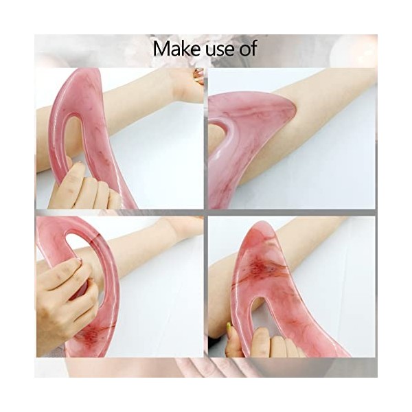 Gua Sha Corps Masseur Outil de Massage Gua Sha, Gua Sha Corps Cellulite Visage Drainage Lymphatique pour Soin de Visage, Dos,