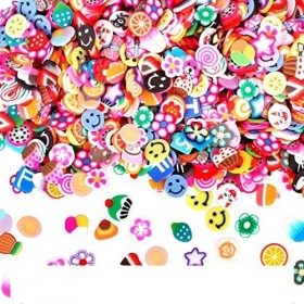 1&nbsp;000&nbsp;décorations 3D pour ongles en pâte fimo, motifs de fruits, pour slime, loisirs créatifs, décoration des ongles avec 1&nbsp;p