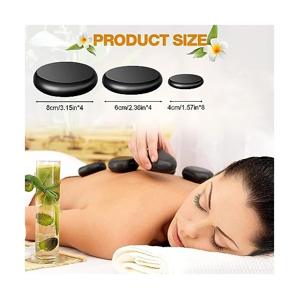 OKSANO Lot de 16 grands kits de massage pour pierre chaude de basalte et pierre chaude pour massage de pierres chaudes – Idéa
