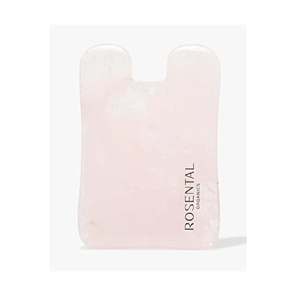 ROSENTAL ORGANICS Gua Sha 100 % quartz rose – Outil de levage naturel et drainage lymphatique intense outil de yoga facial 