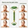 Rouleau de jade et Gua Sha avec brosse de nettoyage du visage et trousse de maquillage de voyage en PVC,rouleau pour le visag