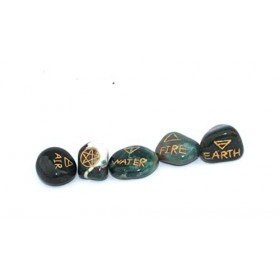 Jet International Womens Bloodstone 5 Element Tumbled Stones Thick Genuine Earth Wiccan Pagan Pouch Gift Air Water Earth Fir