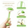 Rouleau de jade naturel authentique pour le visage, les yeux, le cou, le corps - Outil anti-âge - Rouleau de massage du visag