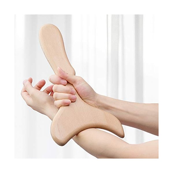 Allshow Wooden Gua Sha Tools Professional Lymphatic Drainage Tool Wood Therapy Massage Tools for Maderoterapia