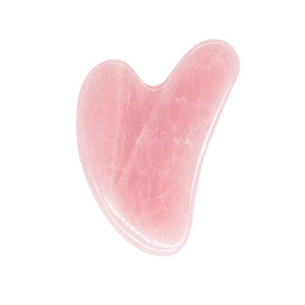 AOVIOANDY Gua Sha Outil de massage en quartz rose Jade GuaSha Outil pour le visage, Pierre Gua-Sha pour le cou, le corps, le 