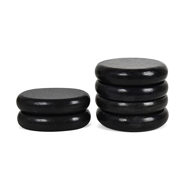 June Fox Hot Stones Lot de 6 pierres de massage en basalte pour spa à domicile