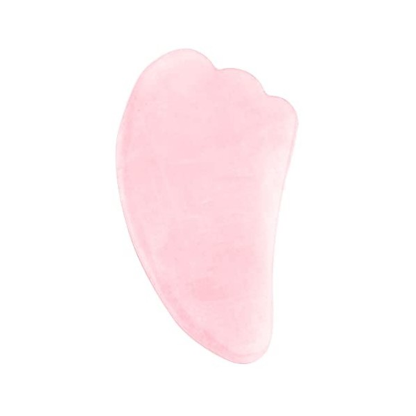 Jovivi Outil de massage en quartz rose naturel Gua Sha - Outil de massage - En forme dailes - Guérison - Guasha Board - Guas