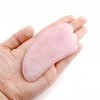 Jovivi Outil de massage en quartz rose naturel Gua Sha - Outil de massage - En forme dailes - Guérison - Guasha Board - Guas