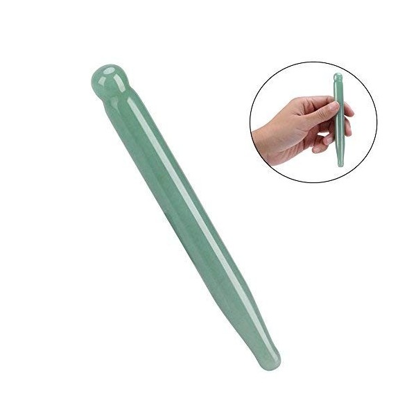 Baguette de Massage en Cristal, Bâton de pierre de massage, Bâton de Massage de Jade Acupression Stick pour Circulation Sangu