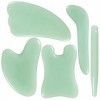 Gua Sha Jade 5 pièces, face à la pierre de jade, masse Gua Shama pour spa, acupuncture, physiothérapie, nœuds musculaires, te