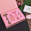 Jade Roller and Gua Sha Gift Set,4-in-1 Natural Rose Quartz and Real Jade Stone Face Massager kit,Anti-Aging Beauty Tools for