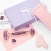 Le meilleur rouleau de Amethyst et la pierre Gua Sha Masseur de beauté supérieur Jade rose 100% naturel et authentique pour l