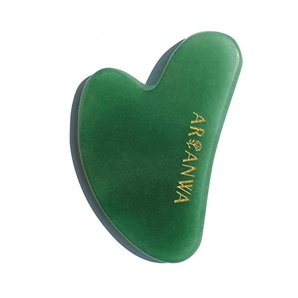 ARI ANWA Skincare® Premium Gua Sha Jade avec Étui en Velours | Véritable Grattoir Guasha/Pierres Gua Sha - Gua Sha Rose Quart