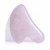 Gua Sha Rose Visage - Outil de Massage de Grattage Guasha - Planche de Gua Sha Quartz Rose - Rose Quartz Guasha - Guasha en P