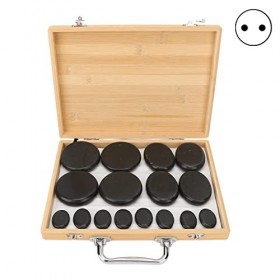 Ensemble de Massage aux Pierres Chaudes, 16 Pierres Chaudes en Basalte avec Kit de Chauffage, Pierres de Massage et Réchauffe