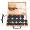 Jiawu 20 Pierres Chaudes pour Massage avec Kit Chauffant, Ensemble de Massage aux Pierres Chaudes de Basalte, Boîte Chauffant