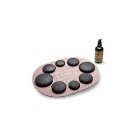 ELEEELS S1 Hot Stone Massage Set de 8 Pierres Chaudes en Basalte Chauffe-Thérapie Luminothérapie Aromathérapie Massage Visage