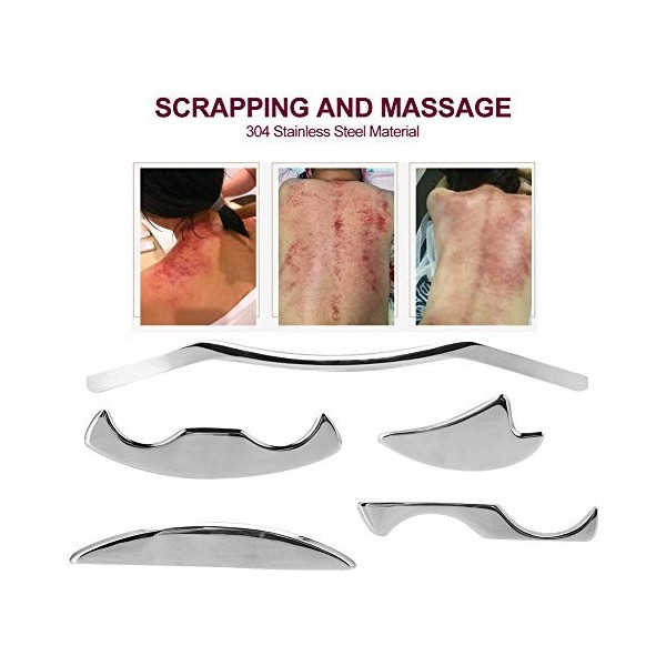 Outil de scrapping pour masseur facial, 5 pièces/Set professionnel Gua Sha Grattoir Outil de Massage pour Santé