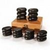 Master Massage Hot Stone Lot de 18 pierres de basalte 100% naturelles dans une boîte décorative en bambou