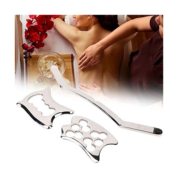 Ensemble de plaques de grattage Gua Sha, kit de plaques de massage en acier inoxydable Outil de physiothérapie pour le gratta