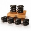 31133 Master Massage Hot Stone Set de 18 pierres de massage Lava vocano Lot de 18 pièces avec une belle boîte en bambou Noir